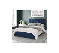 Aspire Grant Upholstered Ottoman Storage Bed, Plush Velvet Fabric in Navy | Size: Double Aspire Navy Double
