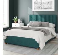 Grant Upholstered Ottoman Storage Bed, Plush Velvet Fabric Aspire Emerald Double
