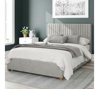 Grant Plush Velvet Ottoman Bed Silver