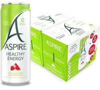 ASPIRE Healthy Energy Drink - 12 x 330ml - 0 Calories & 0 Sugar - Natural Plant Based Caffeine & Multivitamins- Vegan & Gluten Free - Healthy Energy (Strawberry Watermelon) | Sold by Bargain Hub