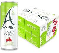 ASPIRE Healthy Energy Drink - 12 x 330ml Cans - Zero Calories & Zero Sugar - Natural Plant Based Caffeine & Multivitamins- Vegan & Gluten Free (Strawberry Watermelon) | Sold by Bargain Hub