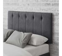 Aspire Hepburn Velvet Double Headboard - Steel