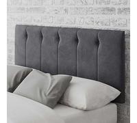 Aspire Hepburn Velvet Kingsize Headboard - Steel