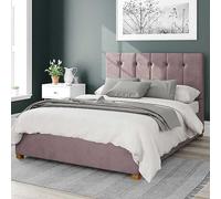Aspire Hepburn Plush Velvet Fabric Ottoman Bed Blush