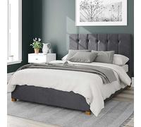 Aspire Hepburn Plush Velvet Fabric Ottoman Bed Steel
