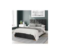 Aspire Hepburn Small Double Black Mirazzi Velvet Ottoman Bed - Aspire Beds - Wilko