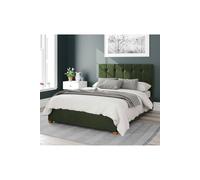 Aspire Hepburn Upholstered Ottoman Storage Bed, Plush Velvet Fabric in Dark Olive | Size: King Aspire Dark Olive King