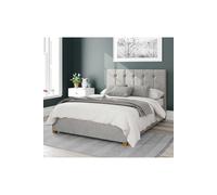 Aspire Hepburn Upholstered Ottoman Storage Bed, Plush Velvet Fabric in Light Grey | Size: Super King Aspire Light Grey Super King