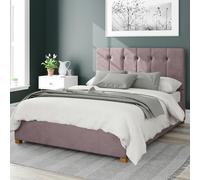 Aspire Hepburn Velvet Double Ottoman Bedframe - Blush