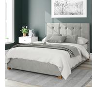Hepburn Upholstered Ottoman Storage Bed, Plush Velvet Fabric Aspire Light Grey King