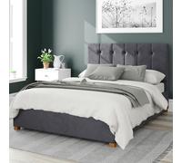 Aspire Hepburn Velvet Kingsize Ottoman Bedframe - Steel