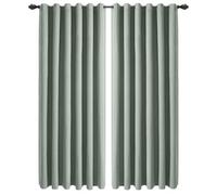 Aspire Homeware 100% Blackout Curtains for Living Room Linen 90x90 Extra Long Beige Curtains Soft Texture Thermal Curtain 2 Panels with Tiebacks