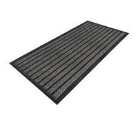 Aspire Homeware Aspire Grey Striped Pvc Rubber Large Mat Anti Slip Dirt Trapper, (L)150Cm X (W)80Cm