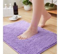Aspire Homeware Bath Mat Non Slip Anti Mould - Lilac Chenille Bathroom Mat 40 x 60 cm Machine Washable Bath mats Super Absorbent Extra Soft Fluffy Shower Mat