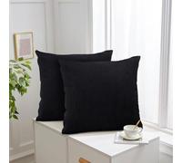 Aspire Homeware Black Cushions with Covers Included 45 x 45 cm Set of 4 Pcs (2-Cushion Covers, 2-Inserts) with Invisible Zipper Pattern Cushion for Home Décor, Bedroom & Sofa (18x18 Inchs)
