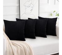 Aspire Homeware Black Cushions with Covers Included 45 x 45 cm Set of 8 Pcs (4-Cushion Covers, 4-Inserts) with Invisible Zipper Pattern Cushion for Home Décor, Bedroom & Sofa (18x18 Inchs)