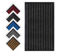Aspire Homeware Black Door Mat Indoor & Outdoor - 40x60 Heavy Duty Rubber Door Mats Dirt Trapper Anti Slip Washable Floor Mat Shoe Scraper Super Absorbent Front Doormats