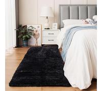 Aspire Homeware Black Living Room Rugs - Shaggy Area Rugs 80x300cm for Bedroom Fluffy Large Modern Hallway Rug Soft Non Slip Thick Pile