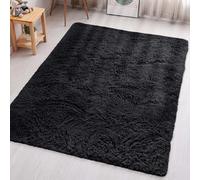 Aspire Homeware Black Rugs for Living Room - Fluffy Area Rugs 80x150cm for Bedroom - Super Soft Thick Pile Shaggy Rug Non Shedding