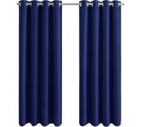 Aspire Homeware Blackout Curtains 66x90 - Eyelet Curtains for Living Room Super Soft & Energy Saving Privacy Protection Thermal Insulated Bedroom Window Curtain with Tiebacks - Navy