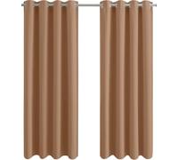 Aspire Homeware Blackout Curtains for Bedroom - Black Out Living Room Curtains Eyelet 66x90 inch Thermal Insulated & Energy Saving Privacy Protection Beige Window Curtain with Two Tiebacks, 2 Panel