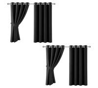 Aspire Homeware Blackout Curtains for Bedroom - Thermal Eyelet Black Curtains Window Treatments Super Soft Ring Top Living Room Curtain & Drapes 4 Panels 46 x 54 inch Drop