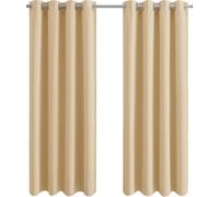 Aspire Homeware Blackout Curtains for Bedroom Thermal Insulated Eyelet Cream Curtains 66x90 Living Room Windows Treatments, Room Darkening Black Out Curtains with 2 Tiebacks (168 x 228 CM)