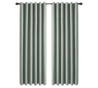 Aspire Homeware Blackout Linen Curtains for Living Room Sage Green 66x90 Eyelet Thermal insulated Curtains Soft Texture Window Treatment 2 Panel with Matching Tiebacks