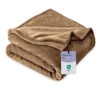 Aspire Homeware Camel Beige King Large Fleece Blanket Sofa Throw 200x240cm | 400 grams per square metre, machine washable, no shedding or shrinking, drapes a 3 seater or a 5ft bed, warm all year