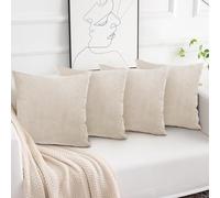 Aspire Homeware Cream Cushions with Covers Included 45 x 45 cm Set of 8 Pcs (4-Cushion Covers, 4-Inserts) with Invisible Zipper Pattern Cushion for Home Décor, Bedroom & Sofa (18x18 Inchs)