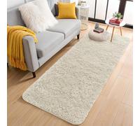 Aspire Homeware Cream Fluffy Bedroom Rug - Lounge Area Rugs 60x220 cm for Living Room Large Plush Carpet Modern Soft Shaggy Pile Faux Fur Rug for Home