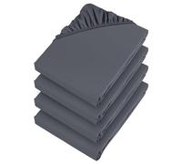 Aspire Homeware Double Fitted Bed Sheets 4 Pack 25 Cm Deep Pocket Charcoal Bed Sheet - Soft & Breathable Fitted Bedsheets Brushed Microfiber Shrinkage and Fade Resistant Bottom Sheet