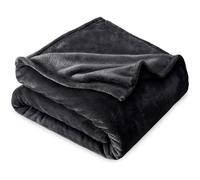 Aspire Homeware Fleece Blanket Sofa Throw, 400 GSM Versatile Thick Fluffy Bed Blankets, Soft & Warm Snuggle Cosy Black Throw For Bed and Couch, Twin/Double Size (150 x 200 cm)