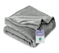 Aspire Homeware Fleece Blanket Sofa Throw Light Grey 4ft x 5ft - Fluffy Soft 400GSM Thick Warm Versatile Blanket for Sofa, Couch, Bed Throw, Single Size, 130x150 cm