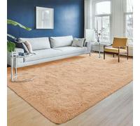 Aspire Homeware Fluffy Bedroom Rug - Beige Area Rugs 120x170 cm for Living Room Large Plush Carpet Modern Soft Shaggy Pile Faux Fur Rug for Home