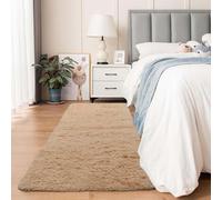 Aspire Homeware Fluffy Bedroom Rug - Beige Area Rugs 80x300 cm for Living Room Large Runner Plush Carpet Modern Soft Shaggy Pile Faux Fur Rug for Home