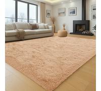 Aspire Homeware Fluffy Bedroom Rug - Beige Large Area Rugs 160x230 cm for Living Room Lounge Plush Carpet Modern Soft Shaggy Pile Faux Fur Rug for Home