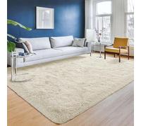 Aspire Homeware Fluffy Bedroom Rug - Cream Lounge Area Rugs 120x170 cm for Living Room Large Plush Carpet Modern Soft Shaggy Pile Faux Fur Rug for Home