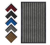Aspire Homeware Grey Door Mat Indoor & Outdoor - 50x80cm Dirt Trapper Anti Slip Rubber Mat Super Absorbent Shoe Scraper Doormats Washable Lightweight Floor Mats