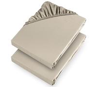 Aspire Homeware King Size Fitted Sheets 2 Pack 25 Cm Deep Pocket 10 Inch Cream Bed Sheets - Soft & Breathable Fitted Bedsheet Brushed Microfiber Shrinkage and Fade Resistant Bottom Sheet