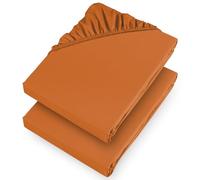 Aspire Homeware King Size Fitted Sheets 2 Pack 25 Cm Deep Pocket 10 Inch Rust Bed Sheets - Soft & Breathable Fitted Bedsheet Brushed Microfiber Shrinkage and Fade Resistant Bottom Sheet