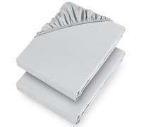 Aspire Homeware King Size Fitted Sheets 2 Pack 25 Cm Deep Pocket 10 Inch Silver Bed Sheets - Soft & Breathable Fitted Bedsheet Brushed Microfiber Shrinkage and Fade Resistant Bottom Sheet