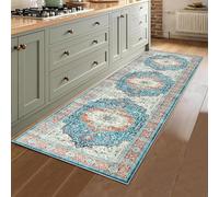 Aspire Homeware Machine Washable Hallway Runner Orange Teal Rug 60x220 cm Regal Soft Touch Premium Quality Rugs for Living Room, Non Slip Carpet Runners for Bedroom, Dining Room Kids Room