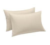 Aspire Homeware Pillow Cases 2 Pack - 100% Brushed Microfiber Cream Pillowcases Super Soft Envelope Closure Pillow Cover (50x75cm)