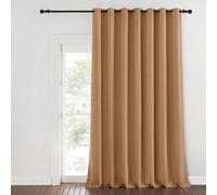 Aspire Homeware Plain Room Darkening Blackout Eyelet Door Curtain Single Panel Beige (W) 168Cm X (D)213Cm With Tie Back
