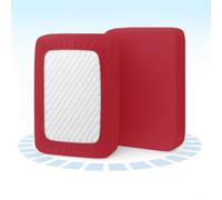 Aspire Homeware Red Fitted Sheet 40 Cm Extra Deep Pocket Hypoallergenic Bed Sheet Microfiber (L)190Cm X (W)137Cm, Double