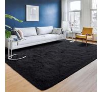 Aspire Homeware Rugs Living Room 120 x 170 Cm - Black Fluffy Rug - Area Rugs for Bedroom Large Modern Shaggy Rug Super Soft Non Slip Thick Pile