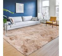 Aspire Homeware Rugs Living Room 120 x 170 - Tie-Dye Beige Area Rugs for Bedroom Anti Slip - Modern Super Soft Plush Carpets for Lounge - Fluffy Shaggy Bedside Large Rug for Kids Room