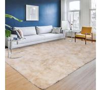 Aspire Homeware Rugs Living Room 120 x 170 - Tie-Dye Cream Area Rugs for Bedroom Anti Slip - Modern Super Soft Plush Carpets for Lounge - Fluffy Shaggy Bedside Large Rug for Kids Room