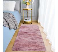 Aspire Homeware Rugs Living Room 60 x 110 cm - Tie-Dye Pink Lilac Area Rugs for Bedroom Anti Slip - Modern Super Soft Plush Floor Carpets for Lounge - Fluffy Shaggy Bedside Runner Rug for Kids Room